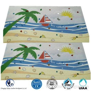 Kids rock climbing wall panel for household use